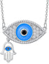 LONAGO Evil Eye Necklace Silver Evil Eye Pendant Necklace Gift for Women...
