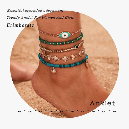 Bohemian Sun Dangle Anklet Black Woven Rope Ankle Bracelet Silver Layered Chain Anklet Adjustable Wax Anklets Summer Beach Foot Chain Jewelry for ...