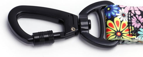 Dog Leash for Training and Walking - Fashionable Floral Print, Suitable for Medium to Large Dogs - with Climbing Lock Buckle and Comfortable Padde...