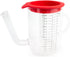 Fox Run Gravy and Fat Separator, with Measurements and Strainer, Glass, 1 Liter, Red and Clear...
