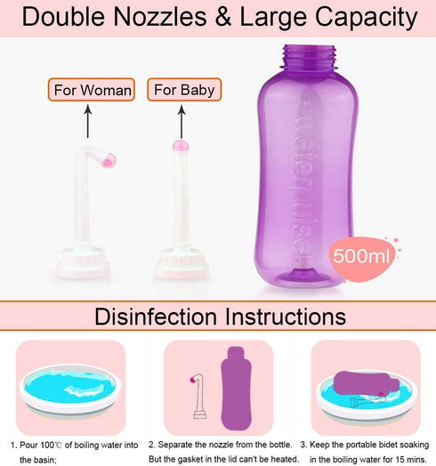 Portable Hand-held Vulva and Anus Cleaner and Personal Health Vaginal Washing Container, Travel Urinal Spray Scrubber for Personal Hygiene (PG 2IN...