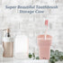 Portable Travel Toothbrush Case, Covered Toothbrush Cup Holders, Toothbrush and Toothpaste Travel Case, Toothbrush Storage Organizer Container for...