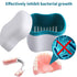 Denture Bath Case with Basket Denture Bath Cleaning Box Container Soaking Cup Cleaner Retainer Case Holder for Dentures for False Teeth...