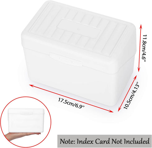 BTSKY 1 Pack 4 x 6 inch Index Card Box - Index Card Holder Notecard Box Recipe Card Box Plastic Storage Organizer for Filling Index Cards , Note c...