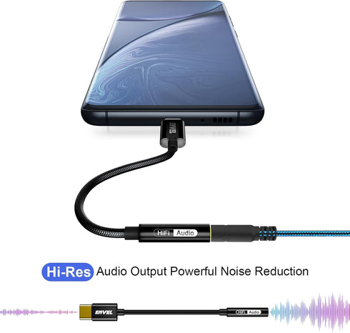 ENVEL USB C to 3.5mm Headphone Jack Adapter, 2 Pack Type-C to Aux Audio Cable Compatible with iPhone 15 Pro Max Samsung Galaxy S23 S22 Tab S9 S8 S...