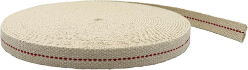 Light of Mine - 5/8" Inch 33' Foot, 100% Cotton Flat Wick for Paraffin Oil, Kerosene Based Lanterns, and Oil Lamps with Genuine Red Stitch (5/8" -...