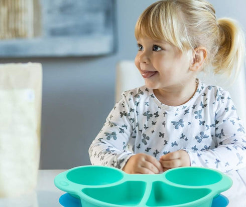 Qshare Toddler Plates, Portable Baby Plates for Toddlers, BPA-Free Strong Suction Plates for Toddlers, Dishwasher and Microwave Safe Silicone Plac...