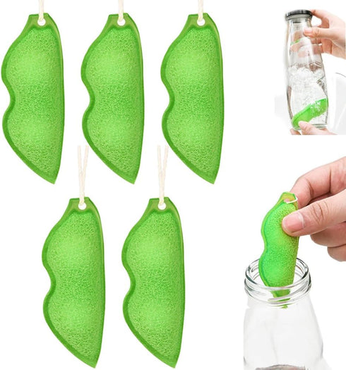 5 PCS Beans Bottle Cleaner, Beans-Shaped Bottle Cleaning Sponge Reuseable Bottle Cleaning Sponge Heat Resistance Bottle Brush for Internal Cleanin...