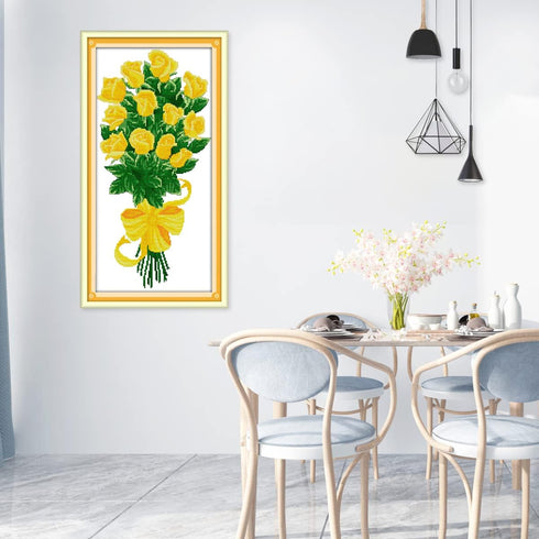 CROSSDECOR Cross Stitch Kits for Beginners DIY Crossstitching Preprinted kits Pattern Needlepoint Embroidery Craft Kits 14CT 2 Strands-11×20.5 inc...