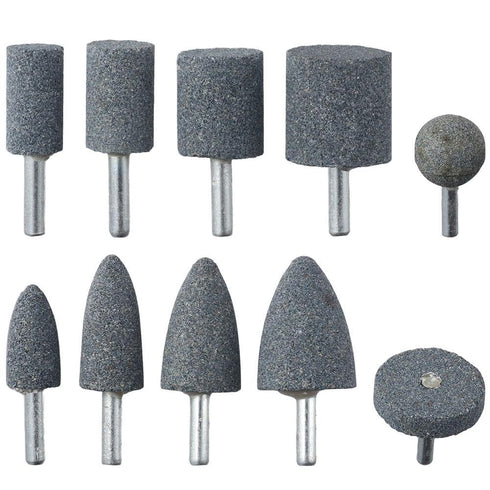 Stone Carving Set 10pcs Various Shapes Industry Tool 1/4 Inch Shank Polishing Kits Metal Carving Stone Carving Set Stone Ceramic Glass Carving...