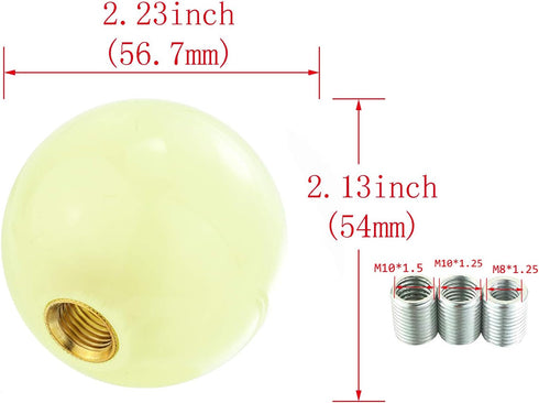 Abfer Ball Shifter Knobs 5 Speed Round Shift Knob Car Gear Shifting Handle Fit for Most Automatic Manual Transmission Vehicles (Beige)...