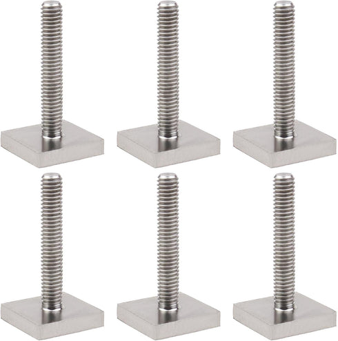 6PCS T-Track Adapter M6 x 35 mm T-Slot Bolts Stainless Steel 20x20mm Square Head Bolts Car Roof Bar Accessories for Car Roof Rack Roof Box Rail Ca...