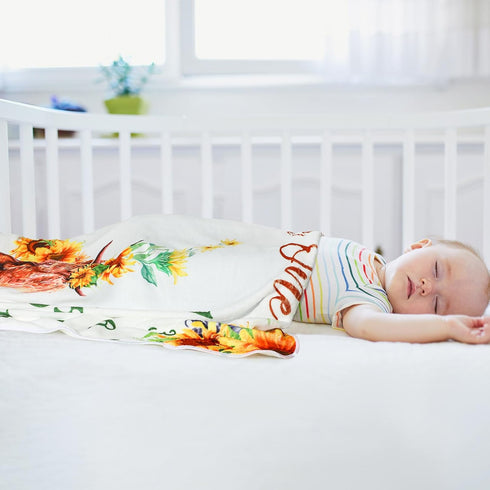 Mixweer Baby Monthly Milestone Blanket for Girl Boy 47" x 40'' Baby Cow Milestone Blankets Soft Fleece Photography Background Newborn Growth Chart...