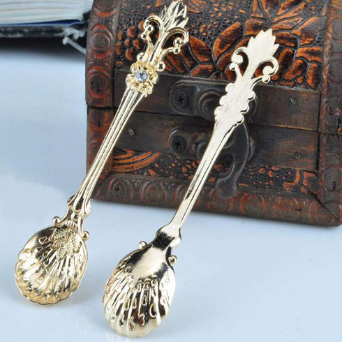 Yarlung 16 Pack Mini Coffee Spoons, 4.5 Inch Demitasse Vintage Spoon for Espresso, Tea, Dessert, Condiments, Gold...