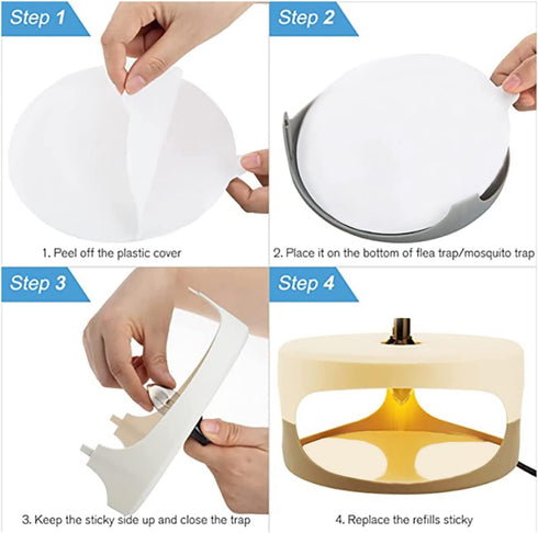 Flea Trap Refill Discs 7.1 Inch Replacement Glue Boards for Most Models Flea Traps for Inside Your Home, 12 Pack...