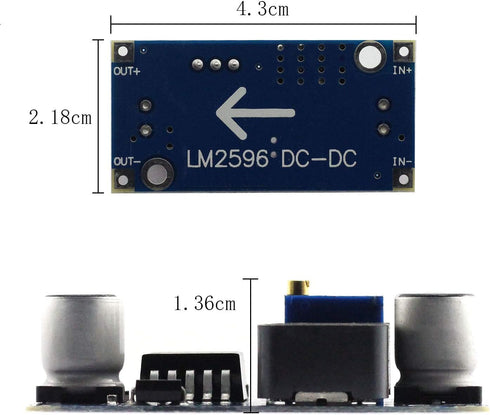 Maxmoral 2pcs DC-DC Buck Converter Power Module 3A Adjustable Step-Down LM2596 Voltage Regulator 24V to 12V 5V 3V...