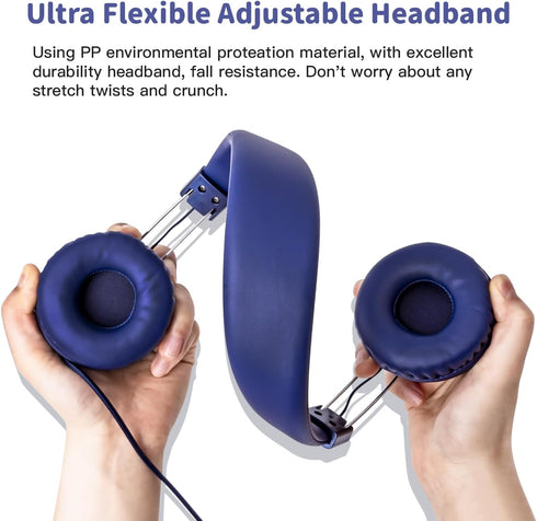 Kids Headphones Wired for School with Microphone, Lightweight Foldable Wired Headphones for School Age Kids with in-Line Control for Boys and Girl...