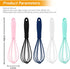 NCAM 5 Pcs Silicone Whisk for Cooking - Mini Whisk Stainless Steel Dough Whisk, Non Stick Hand Tiny Balloon Wire Whisk, Milk egg Frother for Blend...