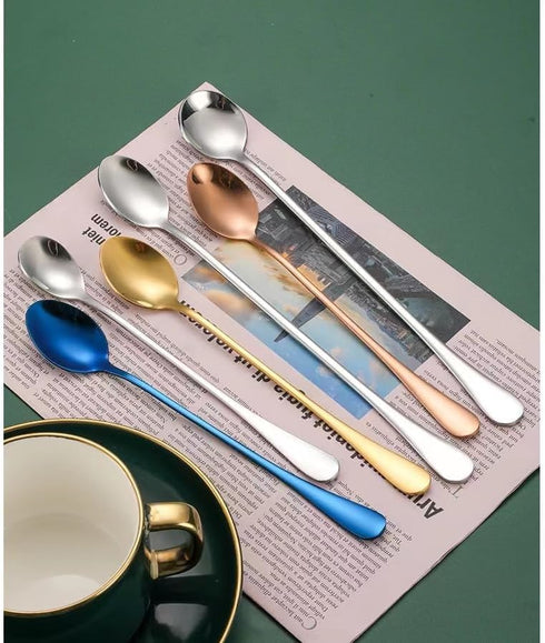 Demitasse Espresso Spoons, Coffee Spoon, 7.7Inches Stainless Steel Spoons for Dessert, Set of 6(blue)...
