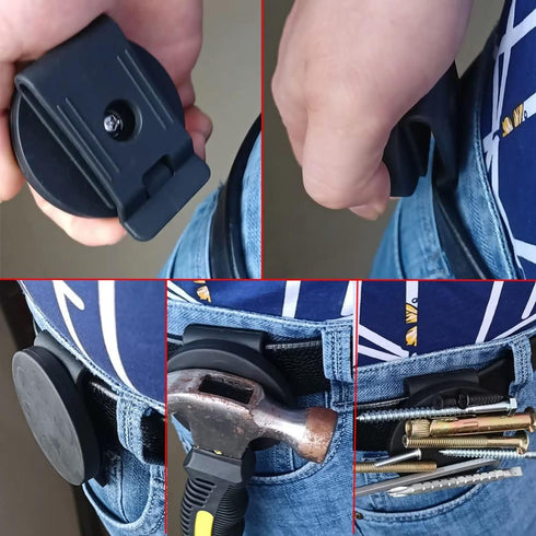 3 PCS Belt Magnetic Clips Heavy Duty Magnetic Tool Holder Black Magnet Belt Organizer for Screws Nails Screwdrivers Wrench Metal Accessories (Medi...