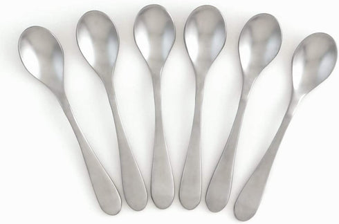 Knork Stainless Steel Demitasse Spoon (Set of 6), Matte Silver, Tiny Coffee-Appetizer Specialty Spoons, Specialty Demitasse...