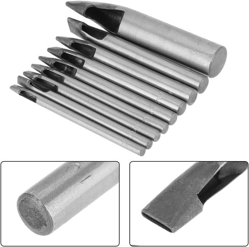 9Pcs Hollow Hole Punch Set, Leather Oval Shape Hole Punch Cutter Belt Hollow Hole Punch DIY Tool, 2mm...