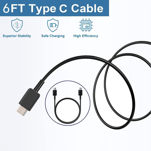 USB C Fast Charger, 25W Samsung Charger Fast Charging, Dual Port C Charger with 6FT Cable for Samsung Galaxy S23,S22, S22 Plus, S20/S21 Ultra Plus...