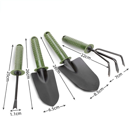 Garden Tools Set, 4 Piece A3 Steel Mini Shovel Set for Digging, Transplanting, Loosening Soil, Weeding, Home Indoor Gardening Garden Gifts(Four-Pi...