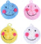 4 Pcs Acrylic Fun Dish Scrubber for Dish Washing, Smiley Face Kitchen Sponge Washing Dishes, Colourful Non Scratch Dish Sponges...