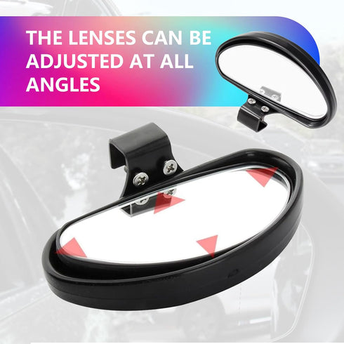 Pack-2 Car Side Rearview Mirror Blind Spot Mirror, 5.9" x 2.1" Reversing Wide-angle Auxiliary Mirror, Adjustable Angle Convex Mirror for Safe Driv...