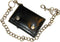 4 1/4 inch Leather Trifold Biker Wallet with Chain - Black...