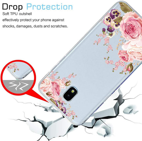 for Galaxy J3 2018 Case,for Galaxy J3 Star Case,J3 Achieve Case,J3 Orbit/J3 Aura/Sol 3 Case, Clear Flexible TPU Soft Rubber Silicone Cover Phone C...