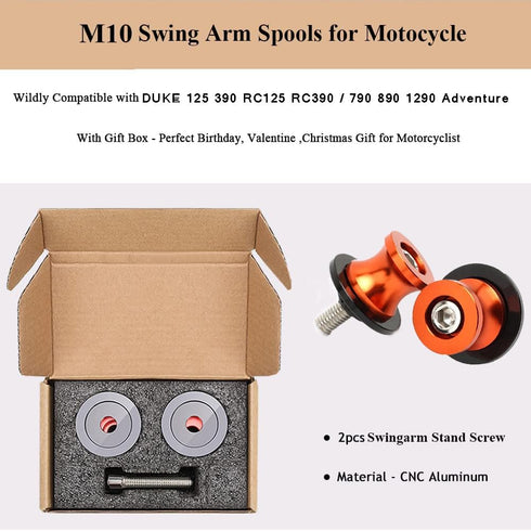 Universal DUKE Spools M10 *1.25 + M10*1.5-2pcs 10mm Swing arm Sliders Spools for Duke 125 200 390 RC125 RC390 FZR 1000/600R/400 Z750 ER-6F ER-6N V...