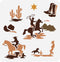 FINGERINSPIRE Western Cowboy Theme Stencil 11.8x11.8 inch Cowboys Riding Horse Painting Stencils Plastic Cactus Boots Hats Pattern Stencil Reusabl...