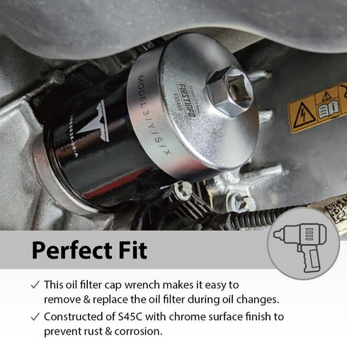 FIRSTINFO F3546T 1/2" Drive 63.8mm 14 Flutes Oil Filter Wrench, Compatible with Tesla...