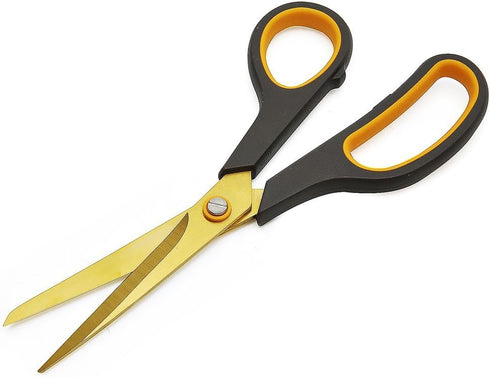 CCR Scissors 8 Inch Soft Comfort-Grip Handles Sharp Titanium Coating Blades, 4-Pack...