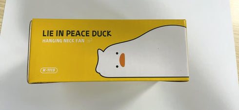 LIE-IN-PEACE DUCK Portable Neck Fan, Hanging Neck Fan with Adjustable Lanyard, USB Rechargeable 3 Wind Speed Personal Fan, Hands Free Bladeless Fa...
