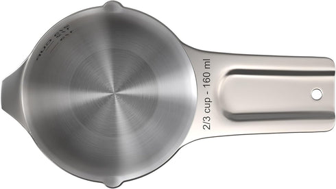 Color Up Premium 2/3 Cup Measuring Cup (160 ml) - Stainless Steel, One-Piece Construction, Dishwasher Safe, Accurate for Wet & Dry Ingredients – O...