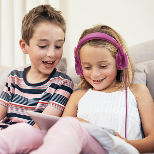 noot products Kids Headphones K33 Foldable Stereo Tangle-Free 5ft Long cord 3.5mm Jack Plug in Wired On-Ear Headset for Children/Teens/Boys/Girls/...