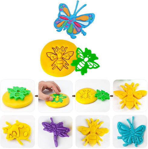 salipt Play Dough Tools for Kids, 40 PCS Playdough Tools Kit Include Dough Dinosaur Unicorn Animal World Accessory,Molds Rollers Cutters Scissors ...