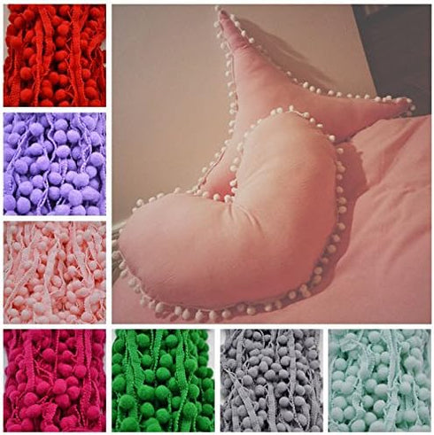20 Yards Pom Poms Fringe Ball Trim Sewing Ribbon Embroidered Lace Tassel Applique for Clothing Accessories Bedding Quilting Crafts Supplies (Aqua)...
