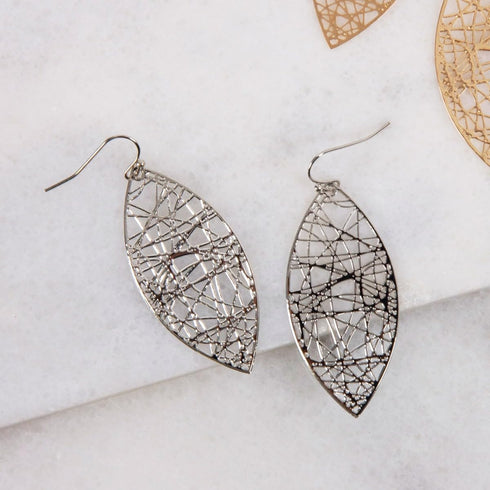 Humble Chic Boho Leaf Dangle Earrings for Women - Gold or Silver Tone Dangly Filigree Earrings - Lightweight Statement Earrings...