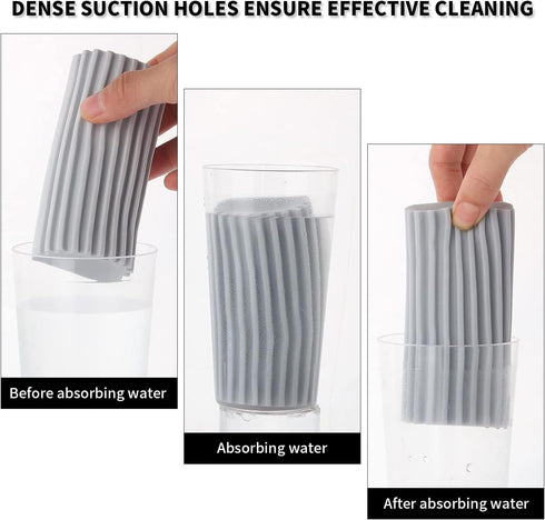6pcs Damp Clean Duster Sponge Multifunctional Water Absorbent Dust Cleaning Sponge for Cleaning Blinds, Glass, Baseboards, Window Track Grooves an...