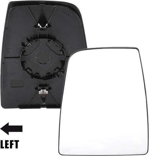 X AUTOHAUX Car Rearview Upper Driver Left Side Non-Heated Mirror Glass Replacement with Plate for Ford Transit 150 250 350 2015-Onward...