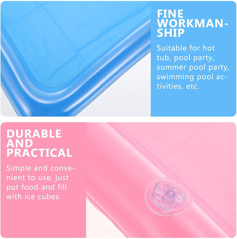 Cabilock 2pcs Water Inflatable Tray Floating Cooler Drink Cooler for Parties Inflatable Salad Bar Buffet Ice Cooler Pool Party Decor Water Party D...