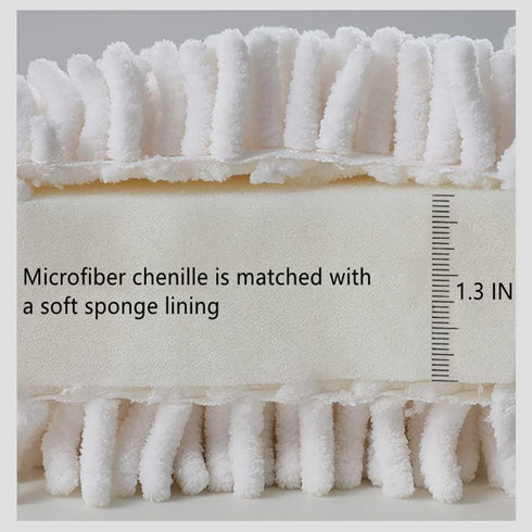 Ivymei 2 Pack Chenille Hand Towels,Kitchen Hand Towels with Loop,Hanging Hand Towels for Bathroom,Soft Absorbent Hand Bath Towels(2 Grey)...