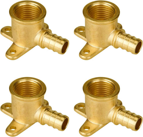 SUNGATOR 4-Pack Pex Drop Ear Elbow 1/2", Pex Fittings 1/2 inch Drop Ear, 1/2" Pex to 1/2" Female NPT, 1/2 inch Pex Shower Head Fittings, No Lead B...