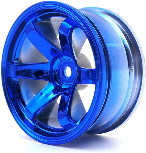 4PCS 1:10 RC Tires and Plastic Wheels Rims for 1/10 Scale On Road Touring Racing Drift Car Traxxas HSP HPI Tamiya (Blue)...