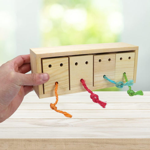 Bird Foraging Feeder Toy Training Intelligence Box Wooden for Parrot Budgie Parakeet Cockatiel Conure African Grey Cockatoo Amazon Finch Canary...