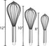 Silicone Whisk, Stainless Steel Wire Whisk Set - 3 PCS Rubber Whisks for Cooking, Non-stick Cookware, Kitchen, Balloon Egg Beater Perfect for Blen...